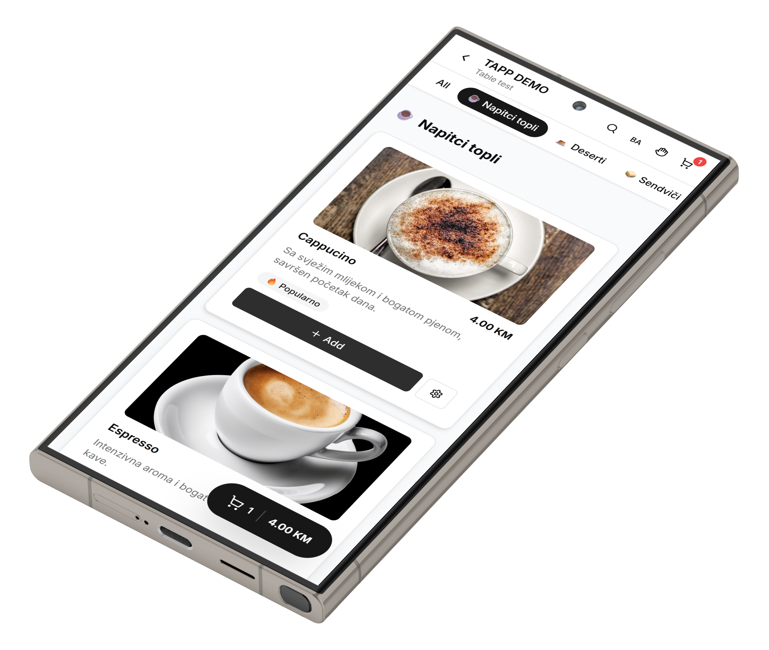 Tapp Digital Menu